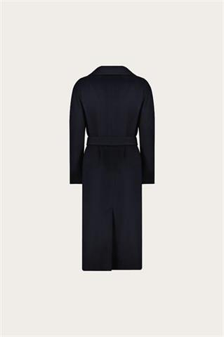 Granatowy płaszcz damski z wełną 87419 - 635651