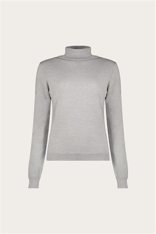 Szary golf damski z wełny merino 87442 - 635721