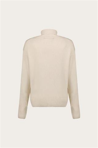 Beżowy golf damski z wełną merino 87448 - 635851
