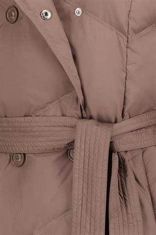 Brązowo-szary pikowany płaszcz damski 87489 - 636191