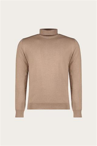 Golf męski w kolorze kamiennym z wełny merino 74354 - 636711