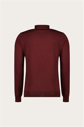 Bordowy golf męski z wełny merino 74360 - 636741