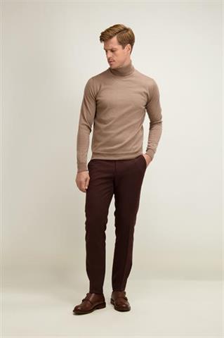 Golf męski w kolorze kamiennym z wełny merino 74354 - 642391