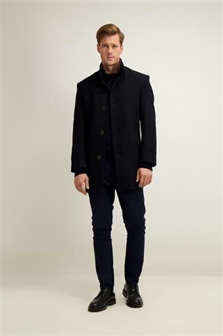 Granatowy płaszcz meski z wełną 20068 - 643141