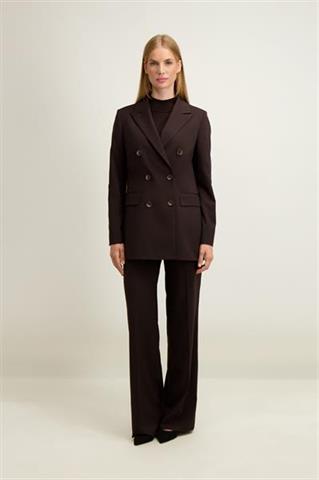 Brązowa dwurzędowa marynarka damska 87456 - 643291