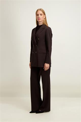 Brązowa dwurzędowa marynarka damska 87456 - 643301