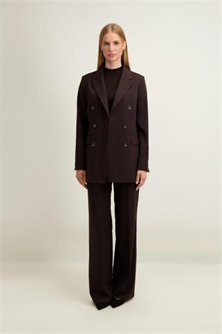 Brązowa dwurzędowa marynarka damska 87456 - 643311