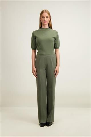 Zielone spodnie damskie z wełną 87459 - 644181