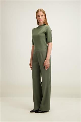 Zielone spodnie damskie z wełną 87459 - 644191