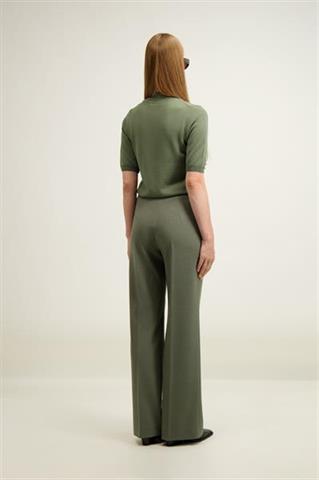 Zielone spodnie damskie z wełną 87459 - 644201