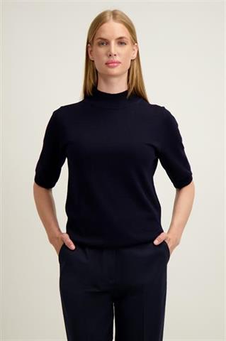 Granatowy półgolf damski z wełny merino 87447 - 644321