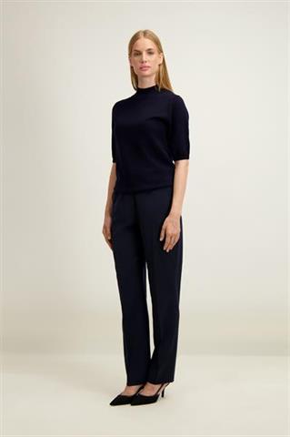 Granatowe spodnie damskie z wełną 87528 - 644331