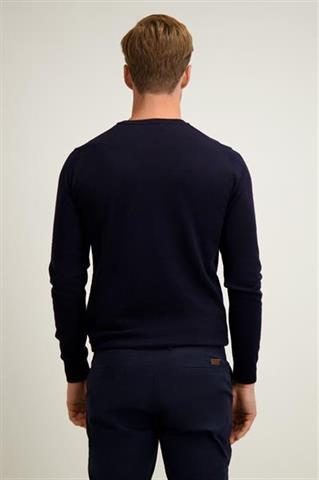Granatowy sweter męski z wełny merino 74284 - 645471