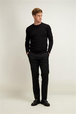 Czarny sweter męski z wełny merino 74285 - 645501