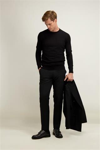 Czarny sweter męski z wełny merino 74285 - 645511