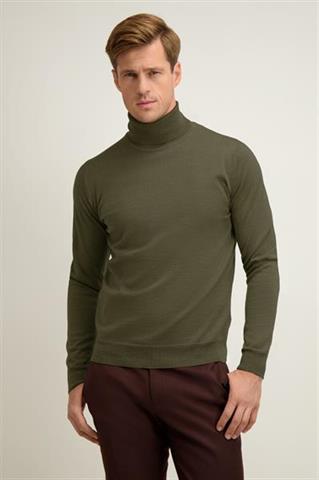 Zielony golf męski z wełny merino 74353 - 646461