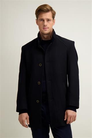 Granatowy płaszcz meski z wełną 20068 - 647051