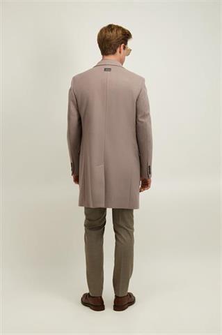 Beżowo-szary płaszcz męski z wełną i kaszmirem 20072 - 647251