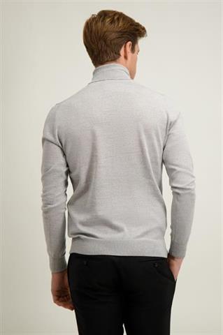 Szary golf męski z wełny merino 74370 - 647891