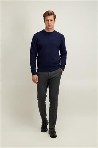 Niebieski sweter męski z wełną 74355 - 647921