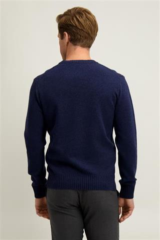 Niebieski sweter męski z wełną 74355 - 647931