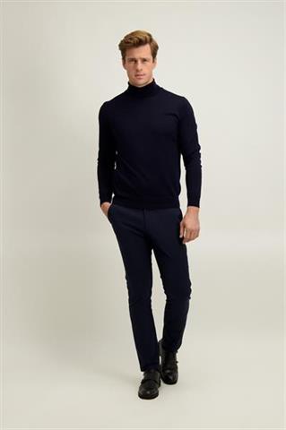 Granatowe spodnie męskie z bawełną 65042 - 648261