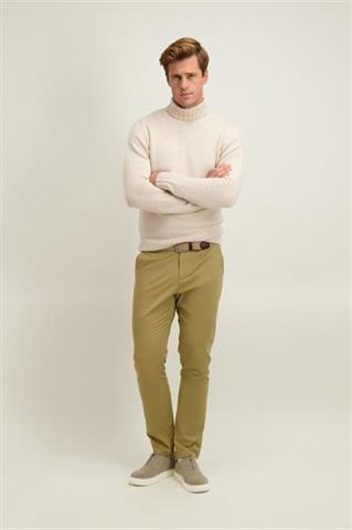 Beżowe spodnie męskie z bawełną 65045 - 648321