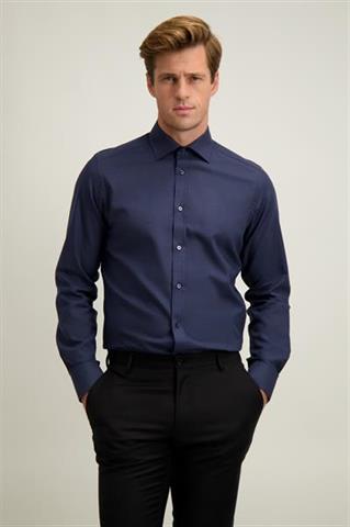 Granatowa bawełniana koszula męska 93591 - 648481