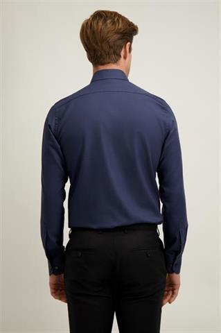 Granatowa bawełniana koszula męska 93591 - 648501