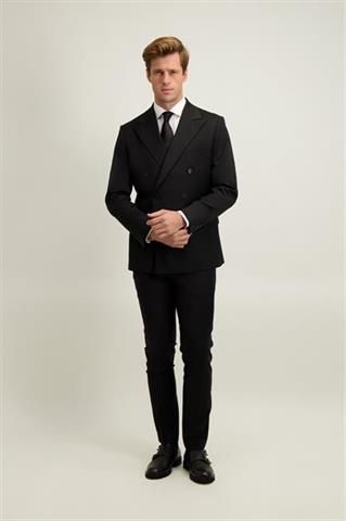 Czarna wełniana marynarka męska 40452 - 648781