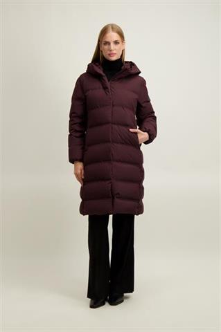 Bordowy płaszcz damski 87452 - 648941