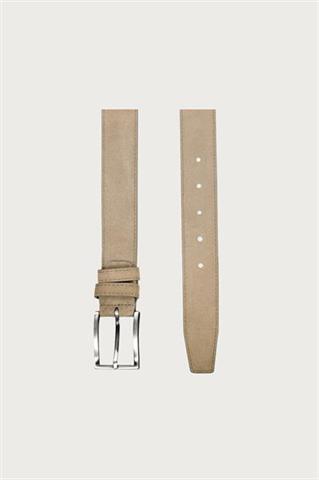 Beżowo-szary zamszowy pasek męski 74336 - 649891