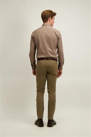 Brązowe spodnie męskie z bawełną 65044 - 649981