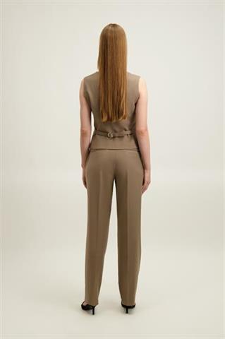 Beżowo-szare spodnie damskie z wełną 87524 - 650091