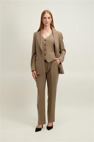 Beżowo-szara kamizelka damska z wełną 87525 - 650131