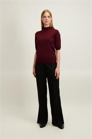 Burgundowy półgolf damski z wełny merino 87444 - 650201