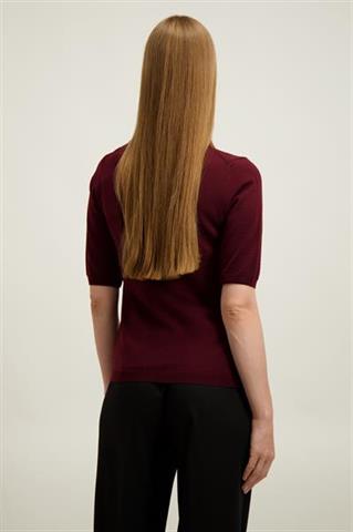 Burgundowy półgolf damski z wełny merino 87444 - 650211