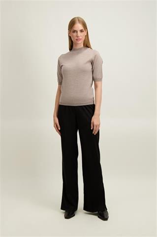 Beżowo-szary półgolf damski z wełny merino 87446 - 650241