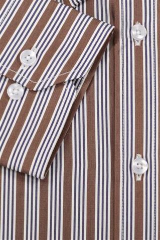 Brązowa bawełniana koszula męska 93656 - 650741