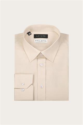 Beżowa bawełniana koszula męska 93658 - 650801