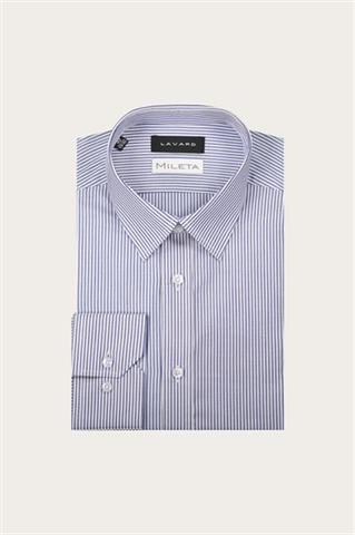 Biało-niebieska bawełniana koszula męska 93659 - 650841