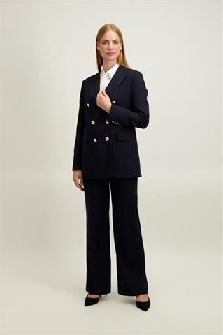 Granatowe spodnie damskie 87404 - 651271