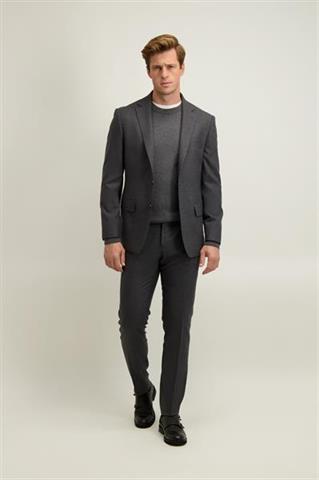 Szare wełniane spodnie męskie 66505 - 651881