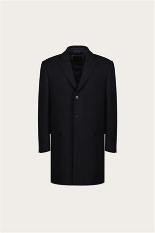 Granatowy płaszcz męski z wełną 20064 - 652821