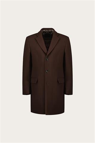 Brązowy płaszcz męski z wełną 28069 - 652881