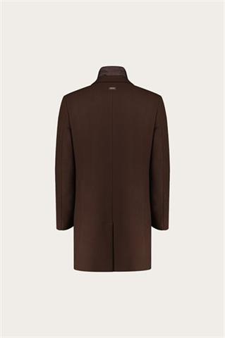 Brązowy płaszcz męski z wełną 28069 - 652891