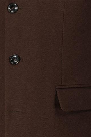 Brązowy płaszcz męski z wełną 28069 - 652901