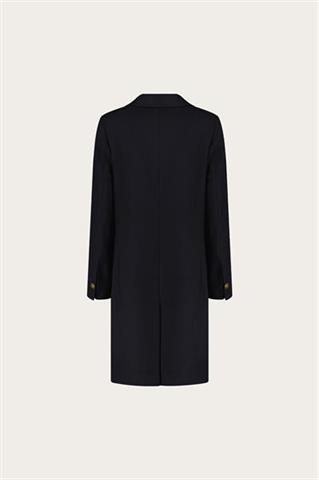 Granatowy płaszcz damski z wełną 87422 - 652941