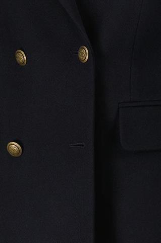 Granatowy płaszcz damski z wełną 87422 - 652951