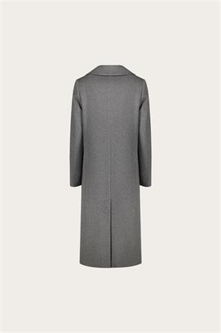 Szary płaszcz damski z wełną 87412 - 653621
